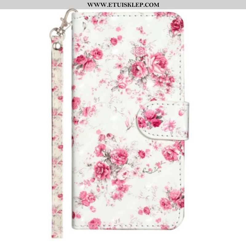 Etui Folio do Samsung Galaxy A14 / A14 5G z Łańcuch Pasek Liberty Flowers